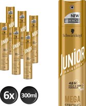 6x Junior Haarspray Mega Strong 300 ml