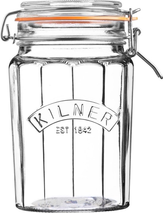 Foto: Kilner voorraadbokaal met beugelsluiting facet glas 950 ml