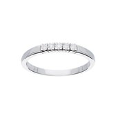 Glow ring met diamant rijring - 5 steens 0.10 ct G/SI - witgoud 14kt - mt 52
