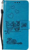 OnePlus 7 Hoesje - Uilen Book Case - Blauw