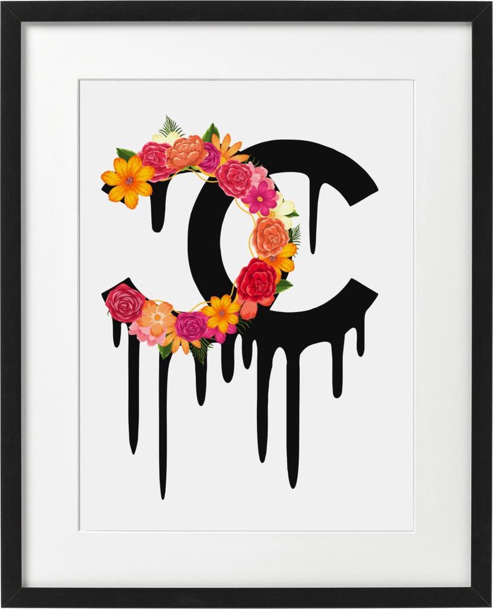 Chanel Flowers Print – Schilderij – Ingelijst – 30x40 | bol.com