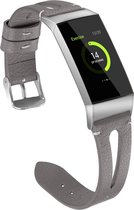 Bandje leer double grijs geschikt voor Fitbit Charge 3 / Charge 4 - SmartphoneClip