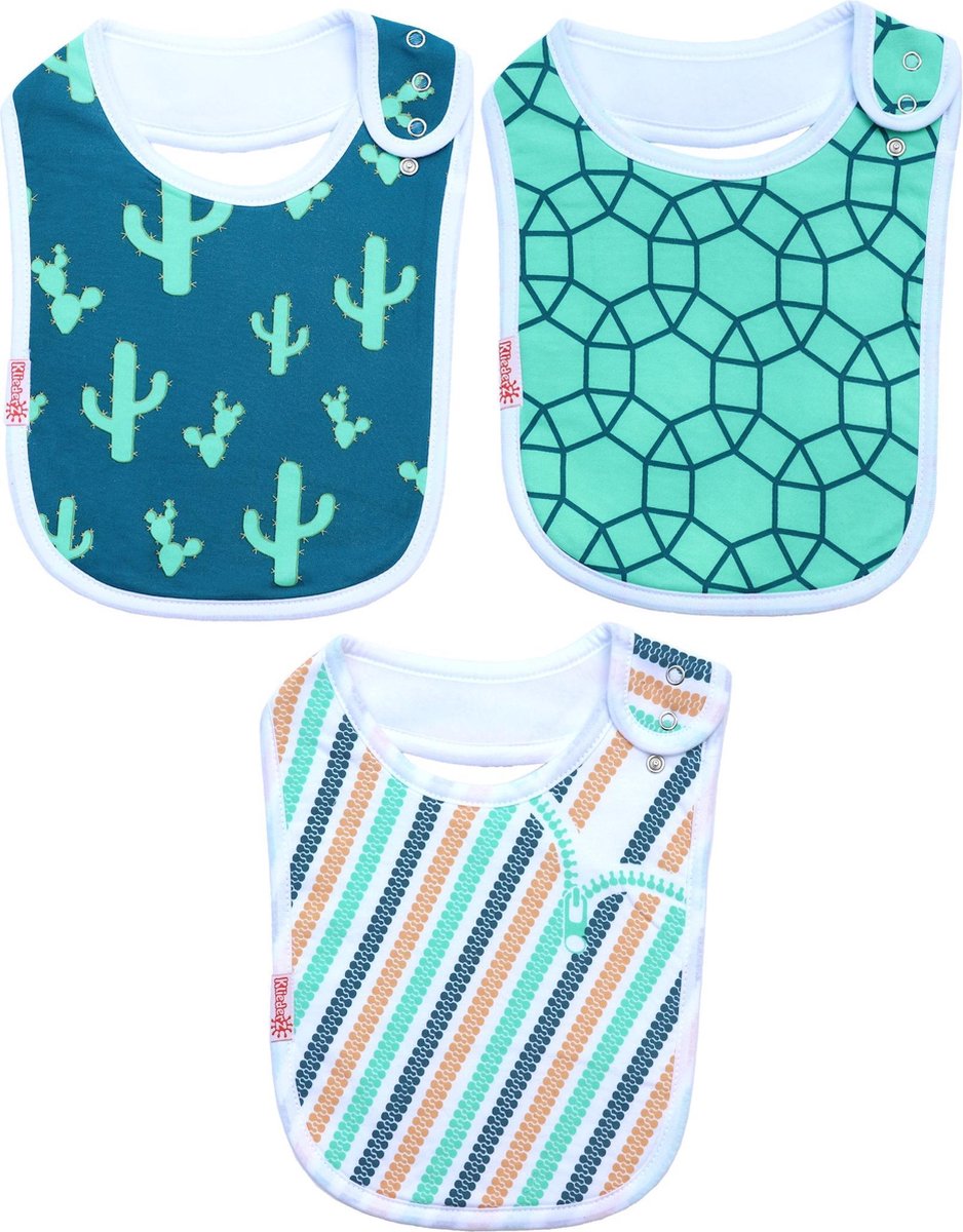 Goedkoopste Slabbetjes baby | 3 slabbers organisch katoen | t/m 3 jr | hippe slab jongens | KliederZ FB04b