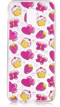 Shop4 - Samsung Galaxy J6 (2018) Hoesje - Zachte Back Case Cakejes Transparant