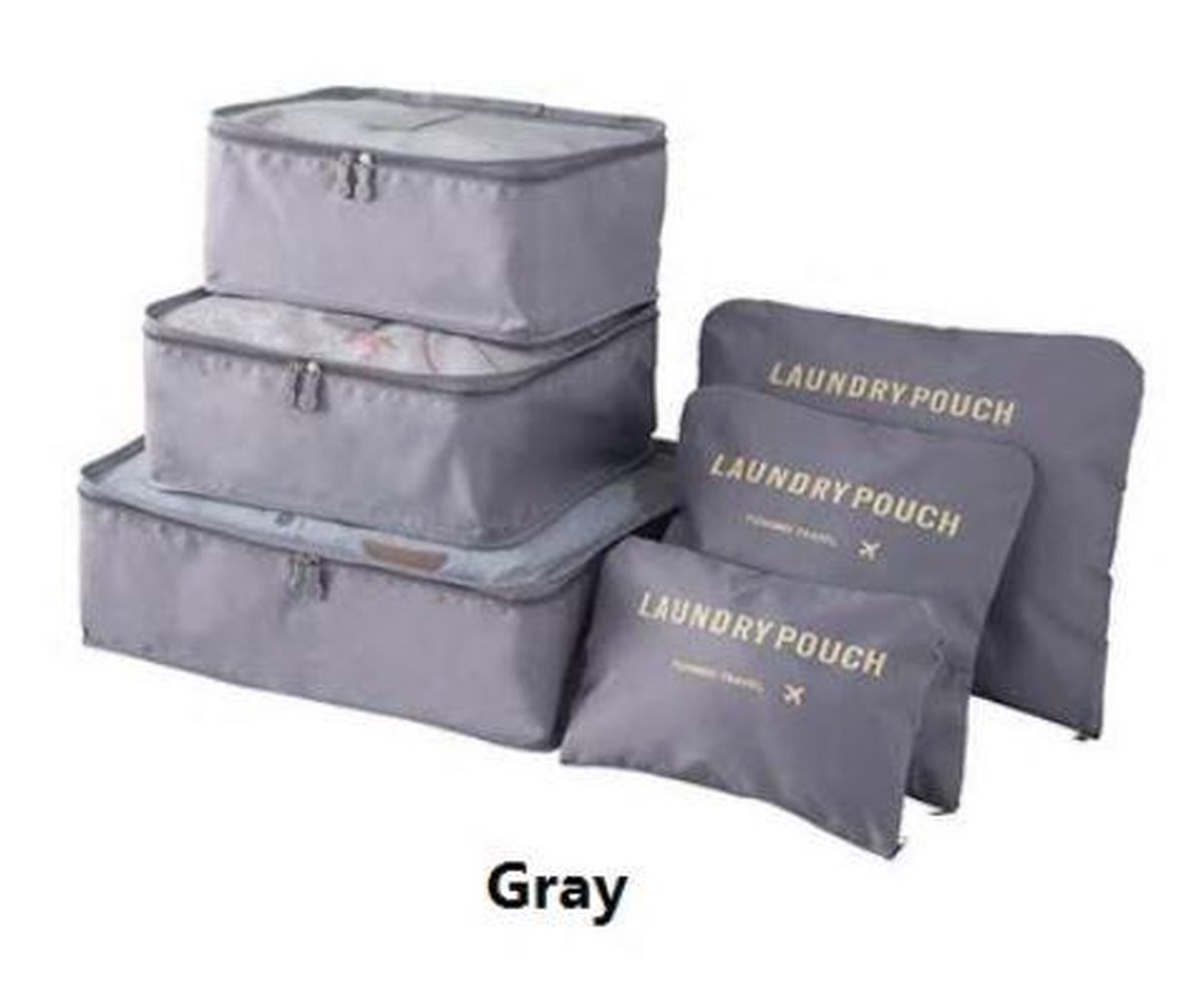 Packing cubes set - koffer of tas organizer - inpak zakken - Grijs | bol.com