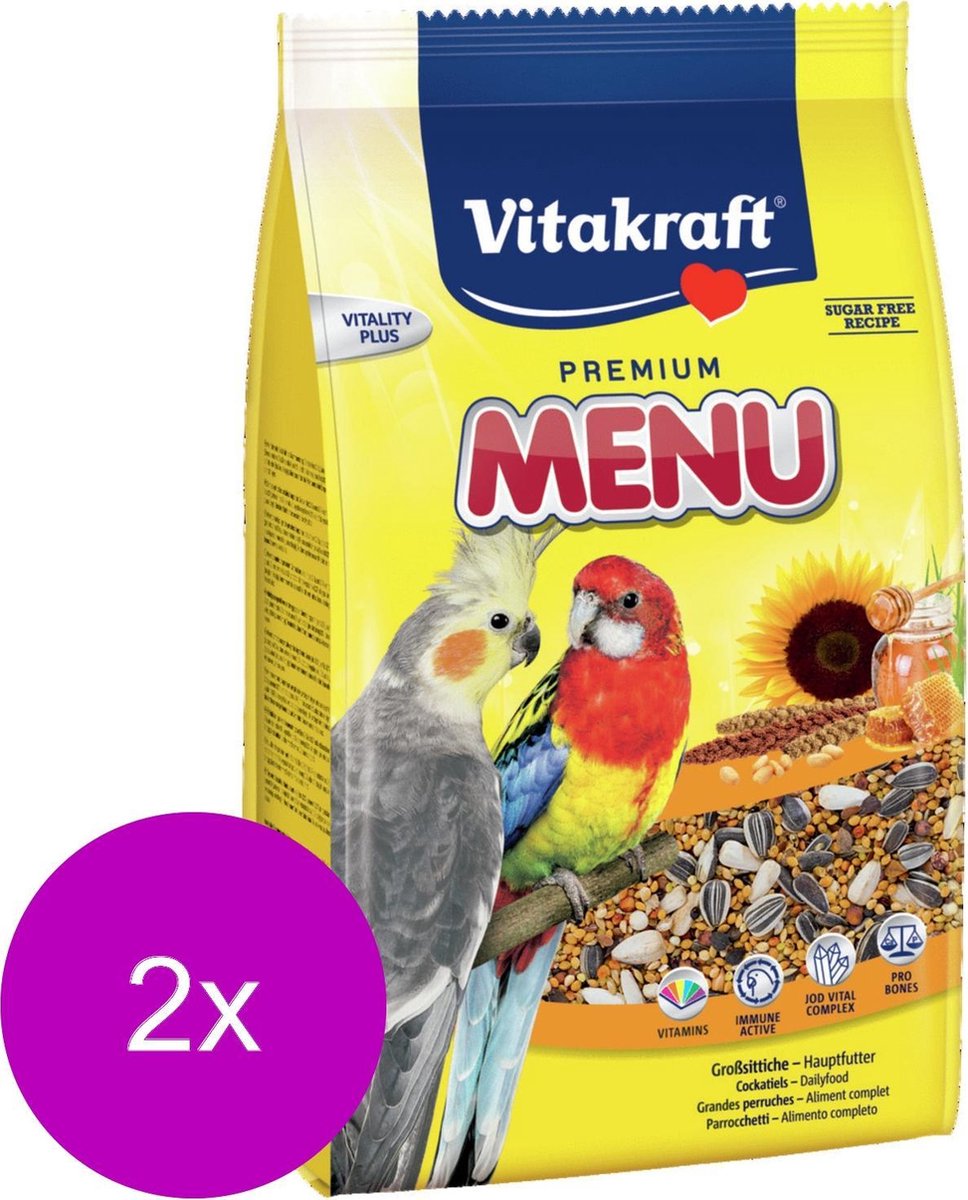 Vitakraft Valkparkieten Premium Menu - Vogelvoer - 2 x 1 kg