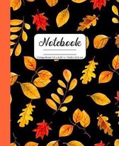 Notebook College Ruled 7.5  x 9.25  in / 19.05 x 23.5 cm