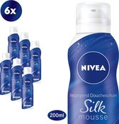 Bol.com NIVEA Silk Mousse Crème Care - 6 x 200 ml - Voordeelverpakking - Doucheschuim aanbieding