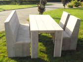 Ensemble de jardin en bois échafaudage Table de base 180x80-1 banc-2 chaises