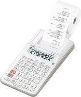 Casio HR-8REC Bureaurekenmachine met printer werkt op batterijen, werkt op het lichtnet (optioneel) Wit Aantal displayposities: 12