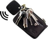 Safekeepers Keyfinder Bluetooth met Compact Leren Portemonnee etui Zwart - Sleutelhanger - Smart Tracker Gadget - Phone Finder