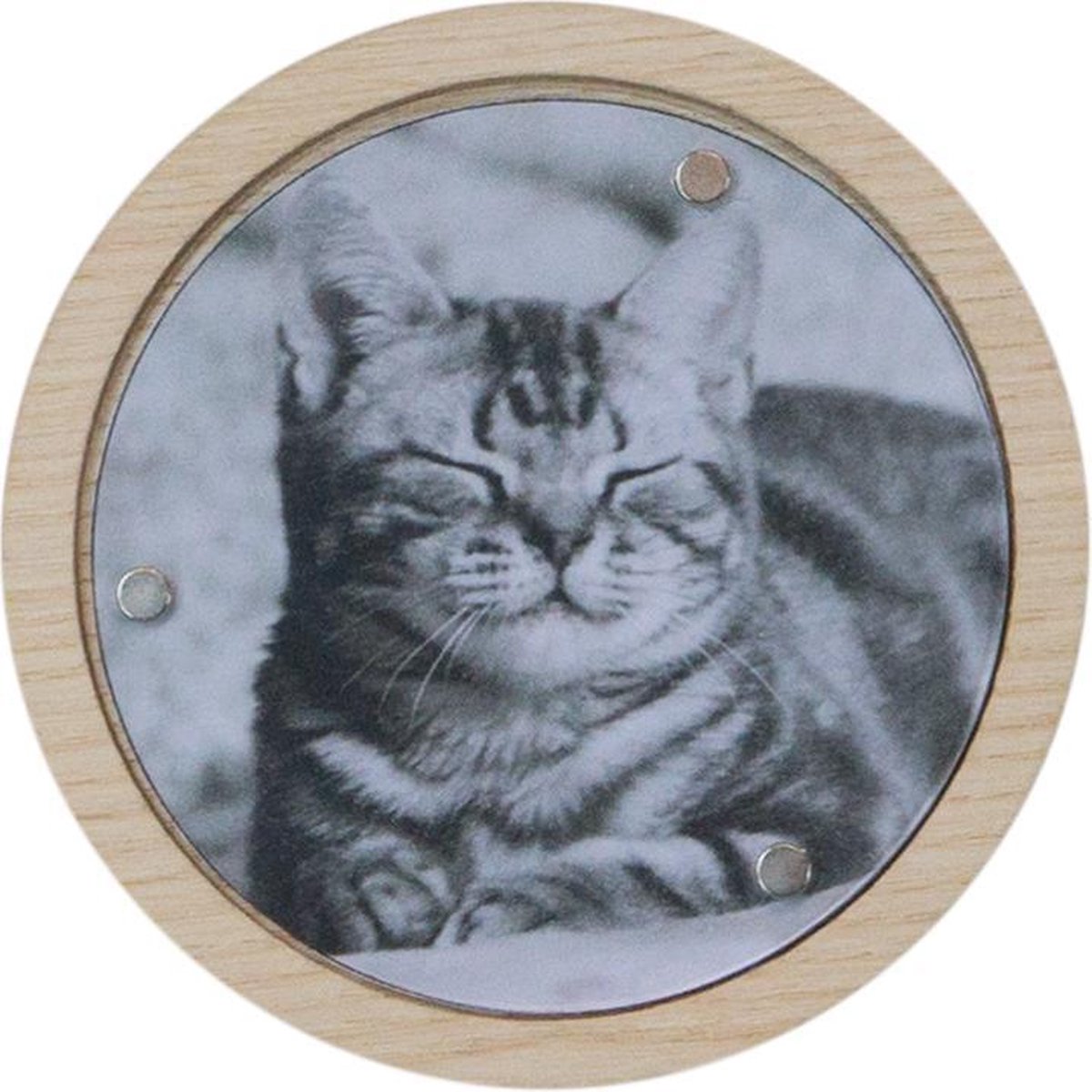 Wand Kapstok Met Magnetische Fotolijst, Maat L, Afmeting: D20xH20 cm, Naturel