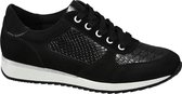 Medicus Dames Zwarte leren sneaker slangenprint - Maat 41.5