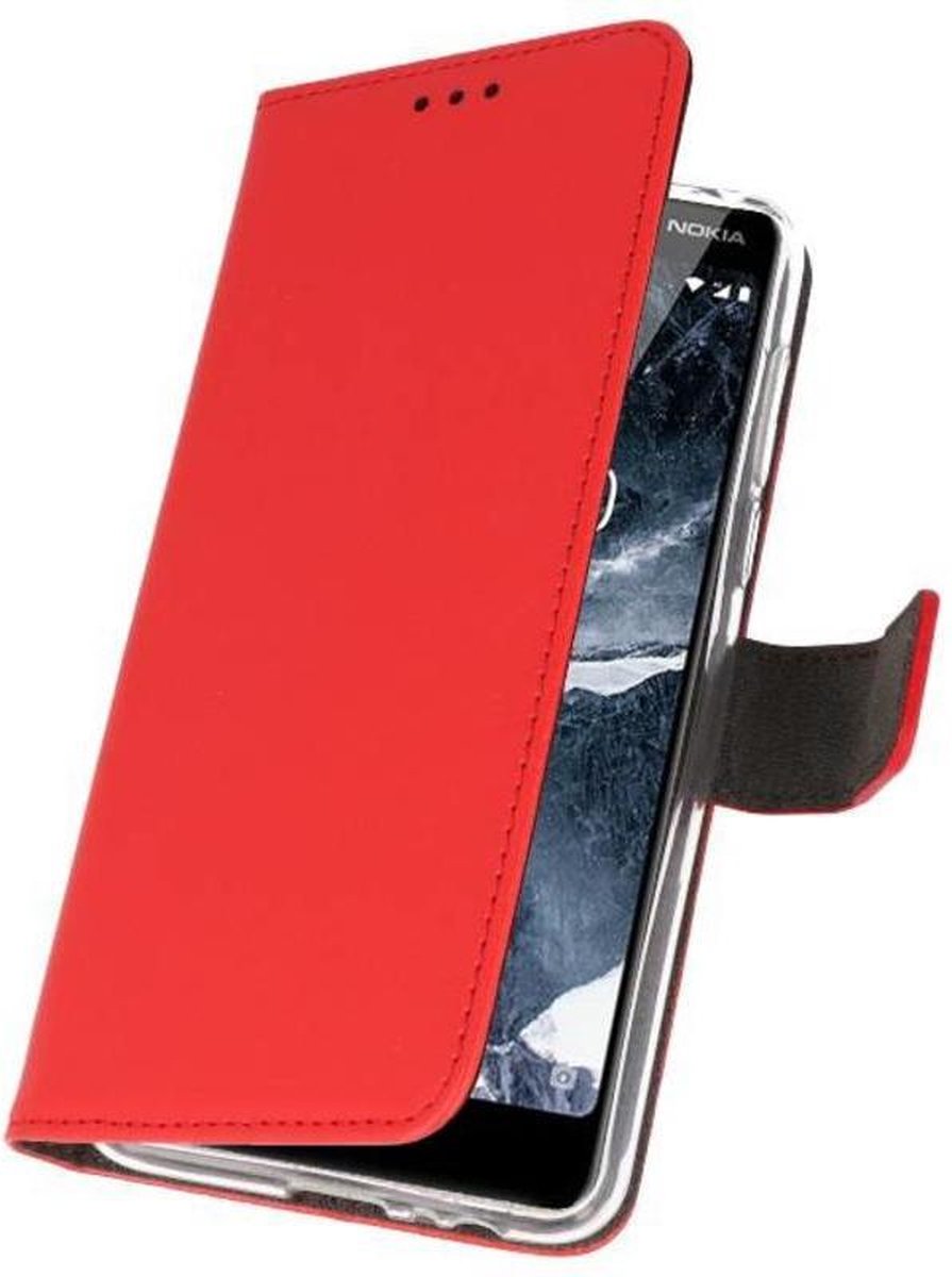 Bestcases Pasjeshouder Telefoonhoesje Nokia 5.1 - Rood