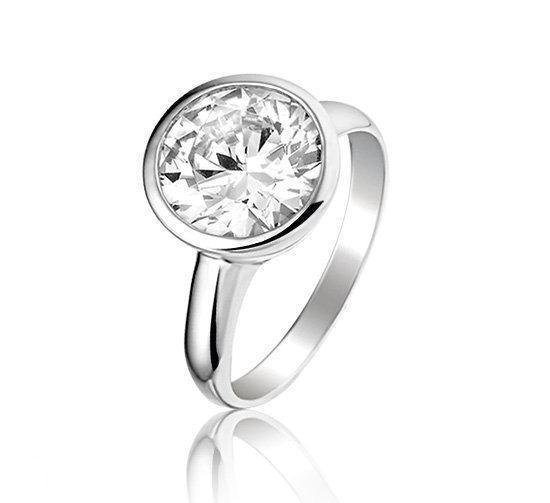 Montebello Ring Lene - Dames - Zilver Gerhodineerd - ∅10 mm - Maat 60 - 19 mm