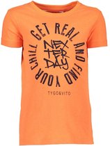 TYGO & Vito T-shirt neon get real shocking - Oranje - Maat 92