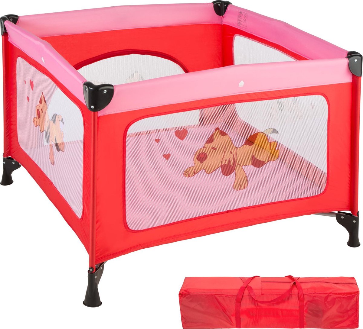 tectake - Baby box Tommy Junior Reisbed 105x105x78cm - pink - 402206 - Tectake