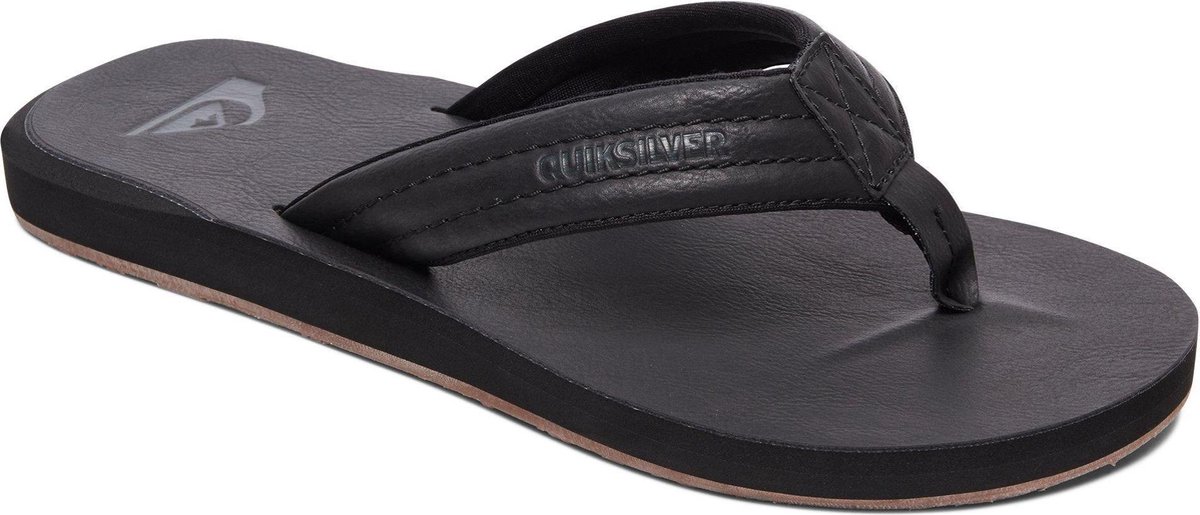 Quiksilver Carver Nubuck Heren Slippers - Solid Black - Maat 42 - Quiksilver