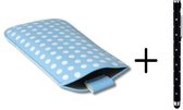 Polka Dot Hoesje voor Medion Life P5001 met gratis Polka Dot Stylus, Blauw, merk i12Cover