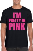 I am pretty in pink shirt zwart heren S