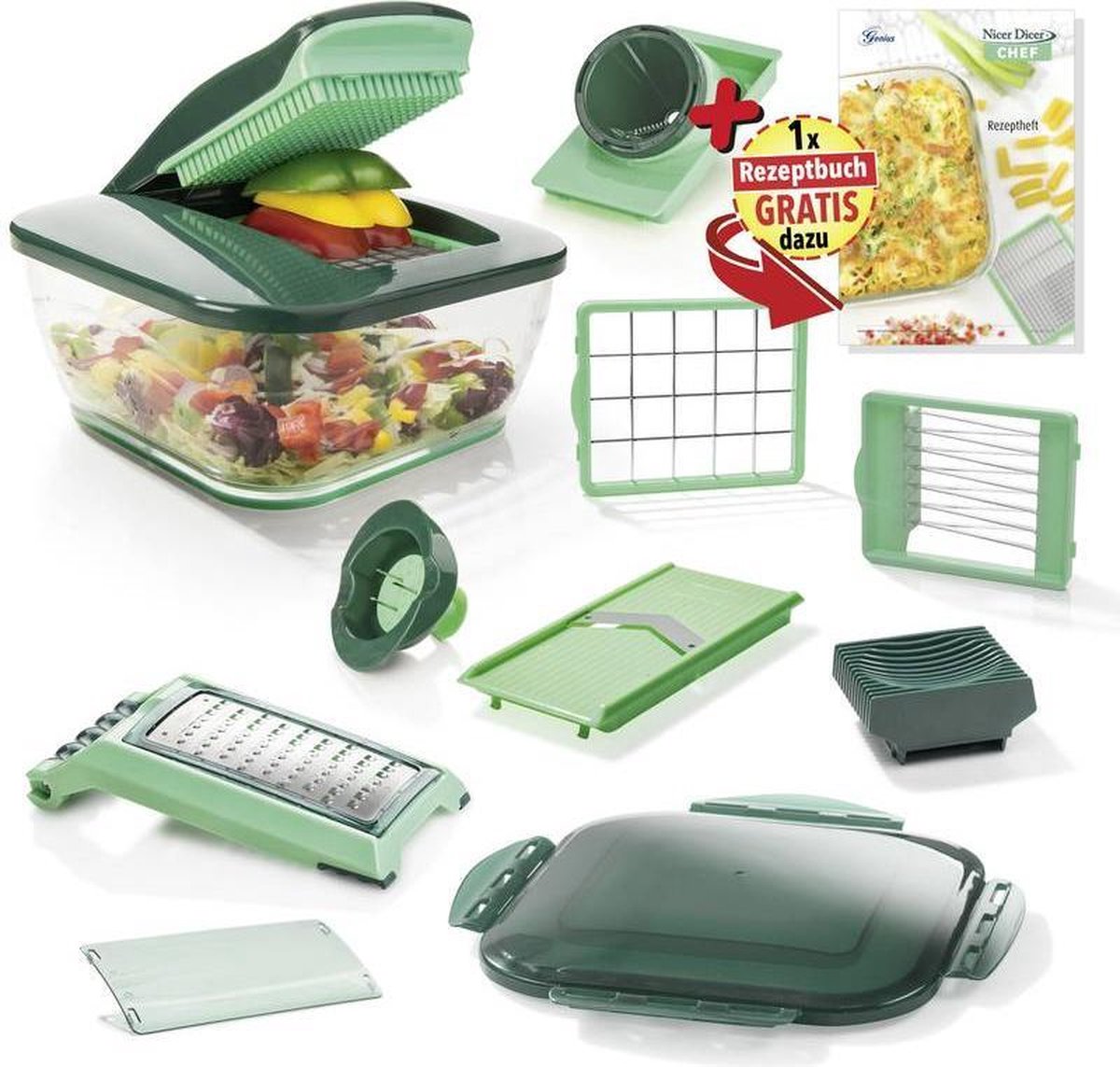 Luxe specificatie Slordig Genius Nicer Dicer Chef snijmachine 15-delig | bol.com