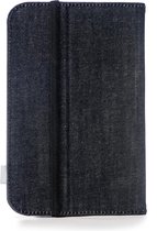 Azuri book case met staanfunctie - Voor tablets  tot en met 10inch - Zwart/Jeans (denimlook) - universeel tablet hoes