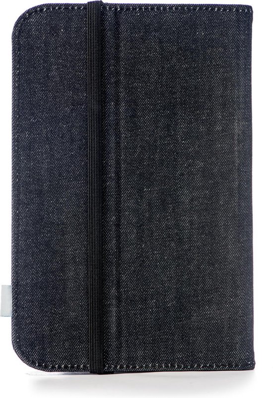 Azuri book case met staanfunctie - Voor tablets  tot en met 10inch - Zwart/Jeans (denimlook) - universeel tablet hoes