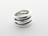Opengewerkte zilveren elektroform ring - maat 18
