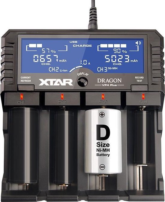 Verandert in Kelder Uithoudingsvermogen XTAR DRAGON VP4 Plus Batterijlader | bol.com