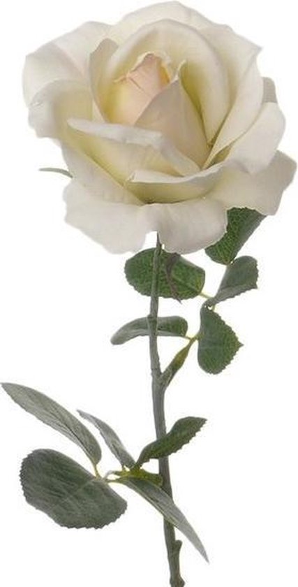 Fleur artificielle rose blanche crème 37 cm | bol