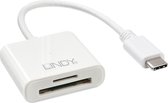 Lindy 43185 geheugenkaartlezer Wit USB 3.0 (3.1 Gen 1) Type-C