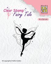FTCS013 stempel Nellie Snellen - Clearstamp silhouette - Fairy serie - fee dansend ballet dans