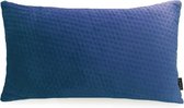 Blue Velvet Button Long Kussenhoes | Fluweel / Velours | Blauw | 30 x 50 cm