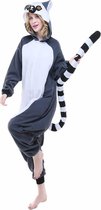 Ringstaart Maki Onesie voor volwassenen - Ringstaart Maki Kigurumi Pyjama - Maat XL