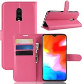Book Case - OnePlus 6T Hoesje - Roze