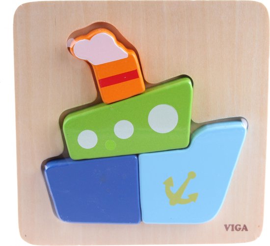 Viga Toys - Vormenpuzzel - Schip van Viga — afbeelding 2