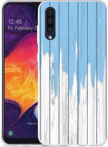 Galaxy A50 Hoesje Dripping blue paint - Designed by Cazy
