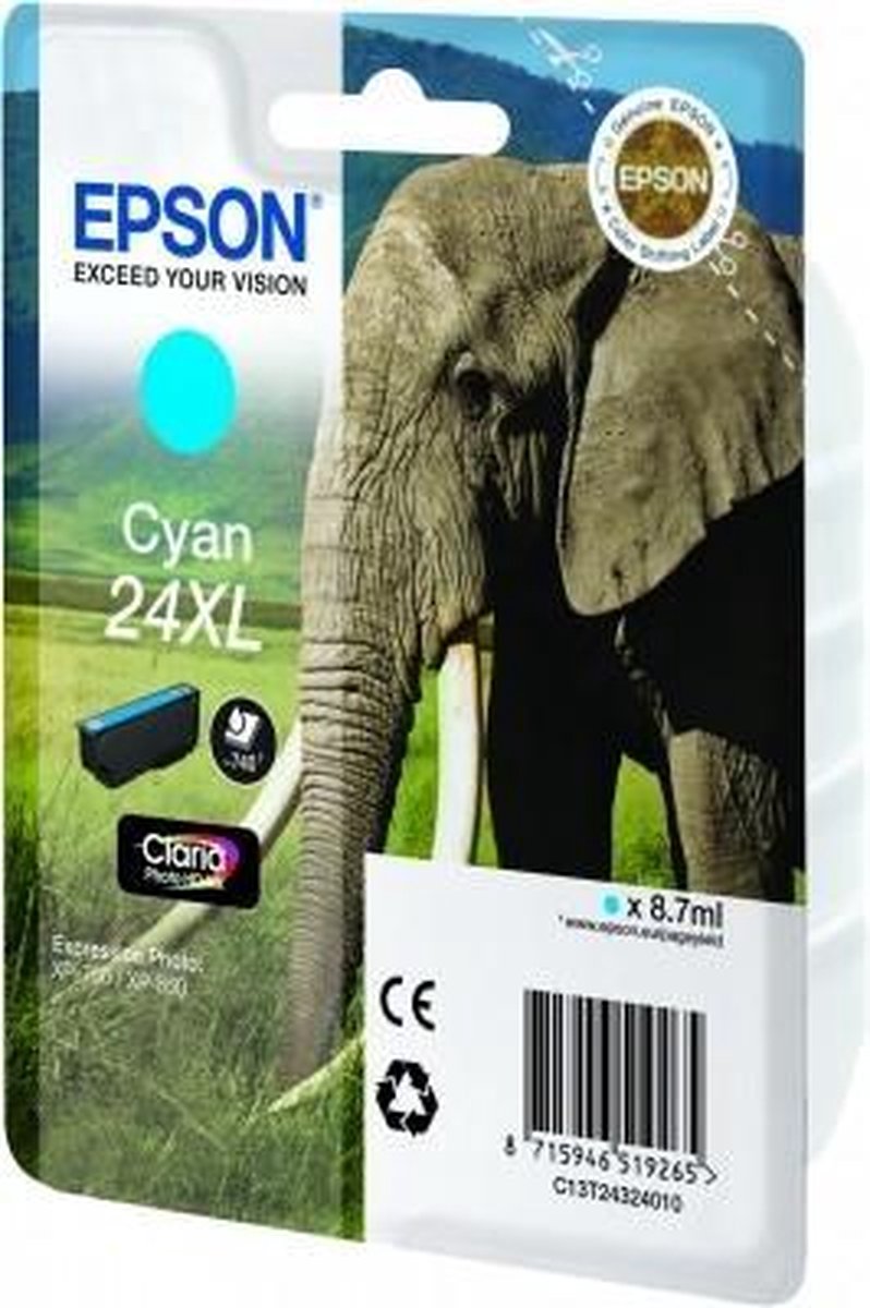 Epson 24XL - Inktcartridge / Cyaan / Hoge Capaciteit