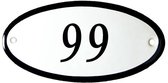 Numéro de maison en émail ovale n ° 99 10x5cm