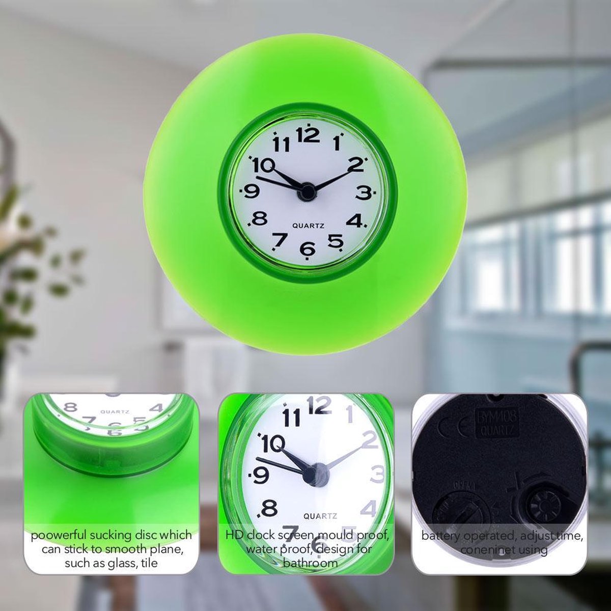  Douche klok Badkamer klok Keuken klokje Kleur klok Wandklok