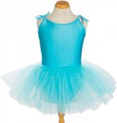 Balletpakje blauw + tutu ballet verkleed jurk meisje, maat 8 - 98/104