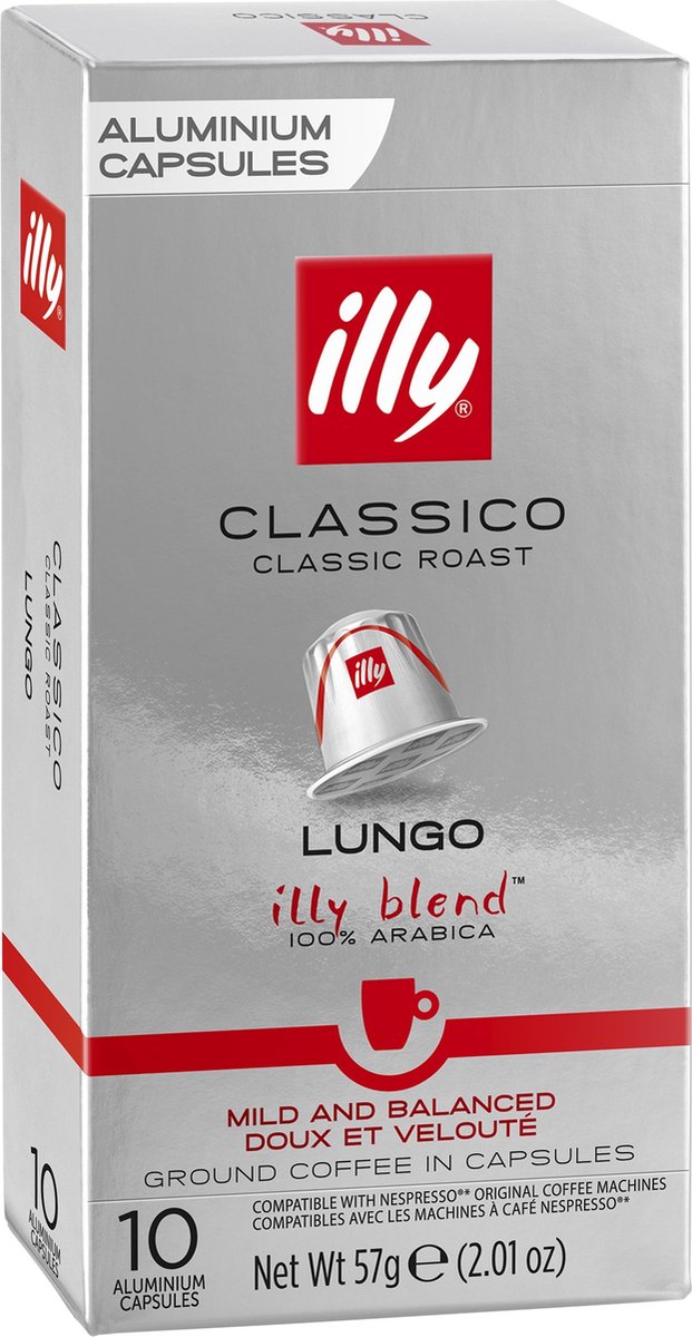 illy Lungo Classico Koffiecups - Intensiteit 5/9 - 10 x 10 capsules |  bol.com