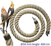 Jungle sisal touw  Ø 18 mm & 400 cm lang - vogel touw - Neophema's - valkparieten - pyrrhura's - agaporniden e.d
