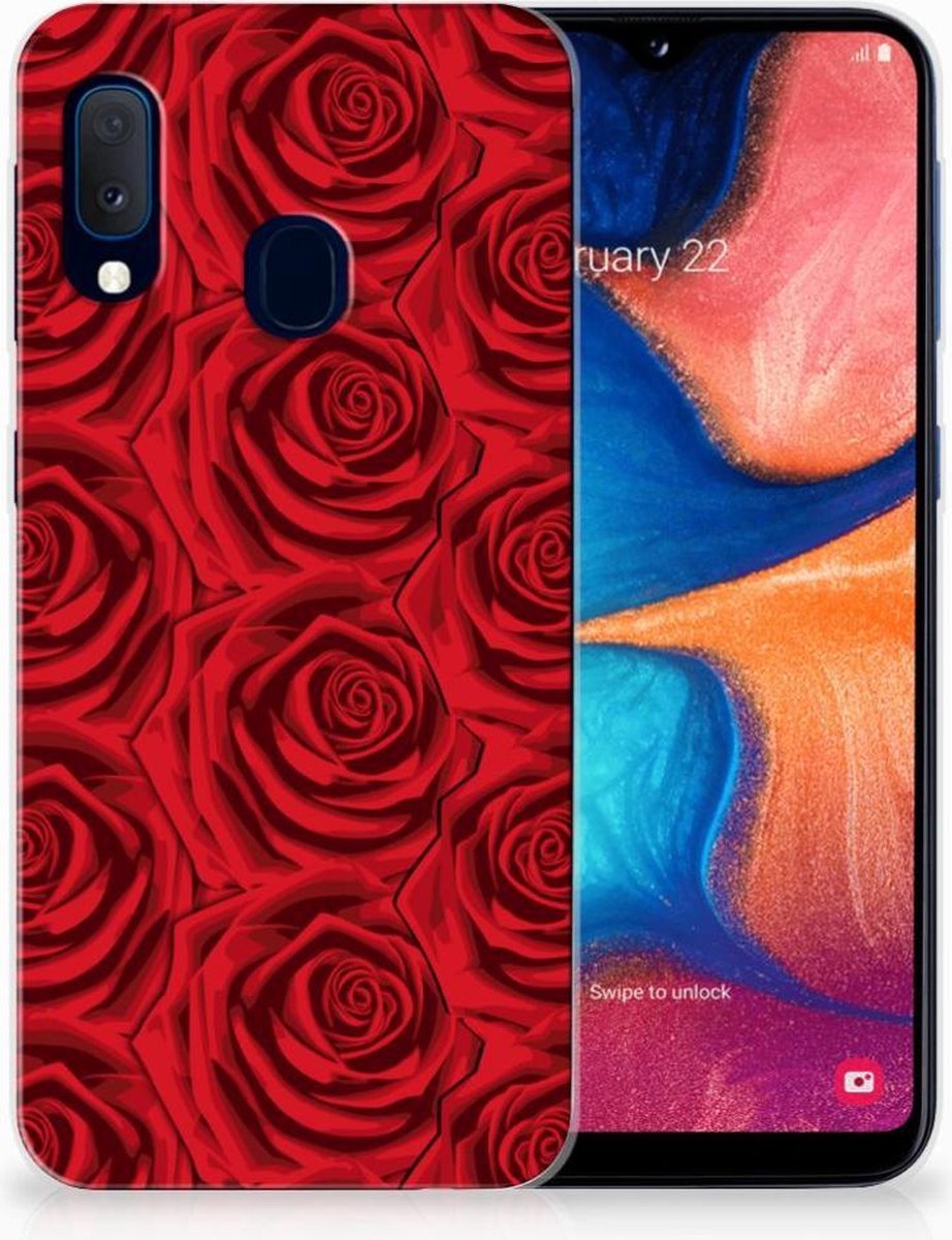Samsung Galaxy A20e TPU Case Red Roses