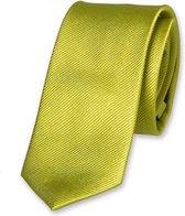E.L. Cravatte Smalle Stropdas - Lime - 100% Zijde
