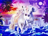 Dielay - Diamond Painting Pakket - Paarden - 50x40 cm - Complete Set - Volledige Bedekking