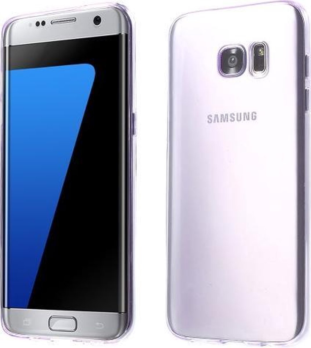 Colorfull paars silicone hoesje transparant Geschikt voor: Samsung Galaxy S7 Edge