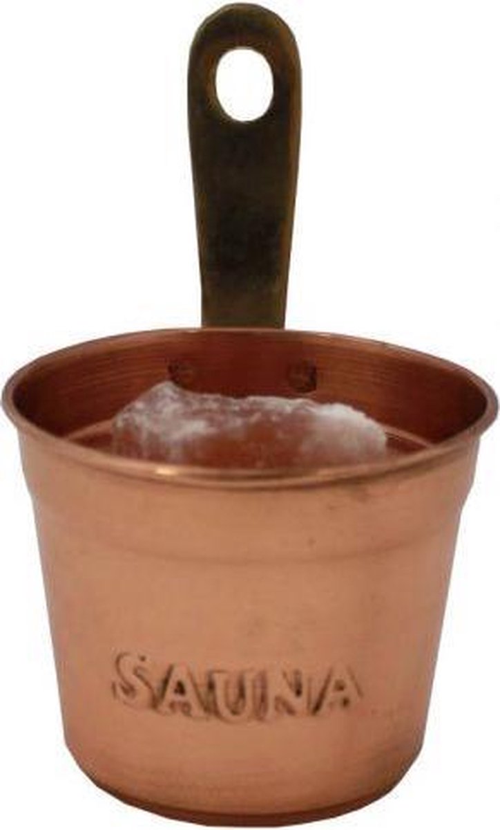 Emendo - Saunasuolakuppi - Sauna zout beker - koper cupje met zout stenen - Emendo