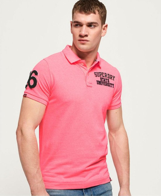 Superdry - Heren Polo - Superstate - Roze | bol