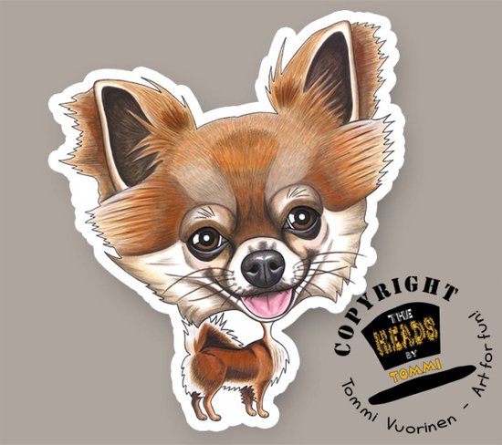 Magneet Hond Langharige Chihuahua